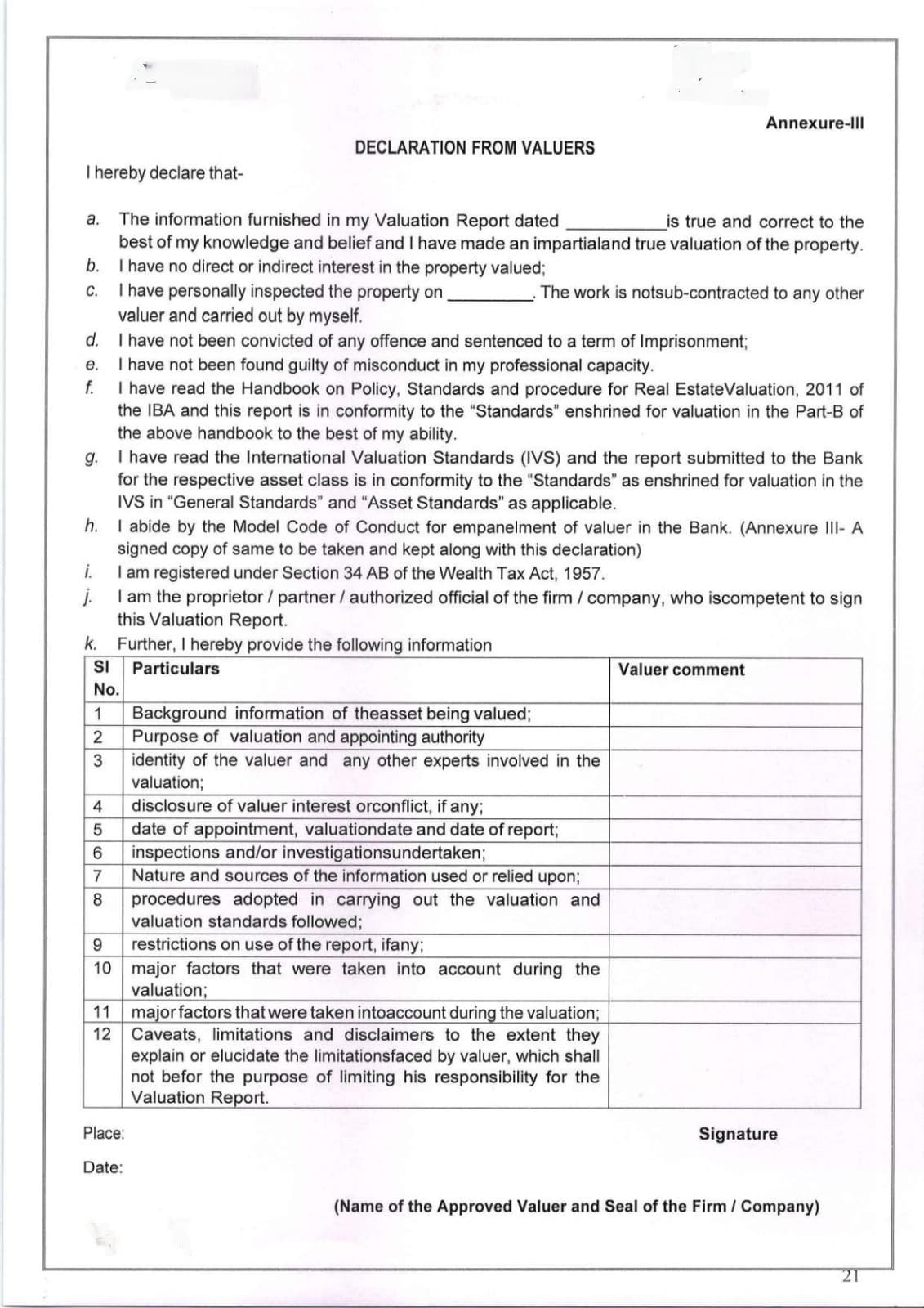Valuation report page 6